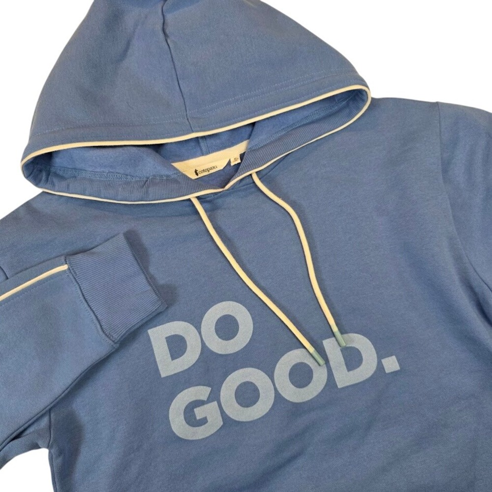Cotopaxi Women's Size Small Do Good Cropped Fleece Hoodie Blue Organic Cotton